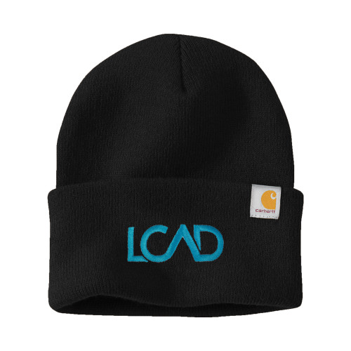  Carhartt Black Knit Beanie w/Cuff - Primary Mark