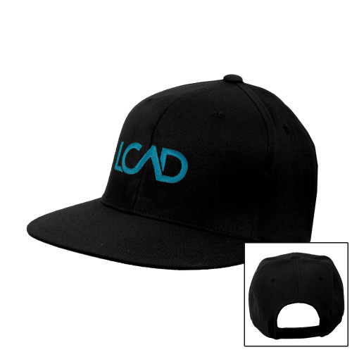  Black Flat Bill Snapback Hat - Primary Mark