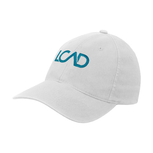  White Flexfit Structured Low Profile Hat - Primary Mark