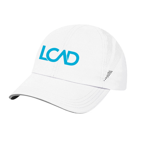 Womens White Performance Cap - Primary Mark