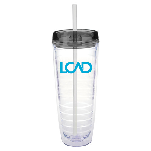  Tritan Double Wall Tumbler w/Charcoal Top 26oz - Primary Mark