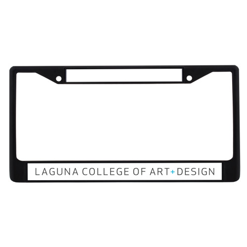  Metal License Plate Frame in Black - Centered Lock Up
