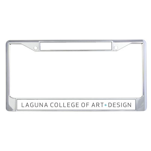  Metal License Plate Frame in Chrome - Centered Lock Up
