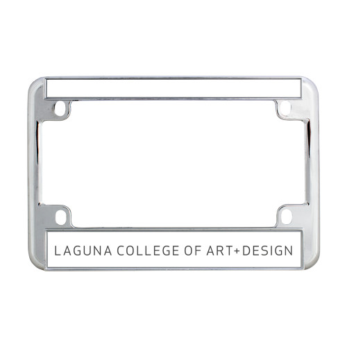  Metal Motorcycle License Plate Frame in Chrome - Centered Lock Up