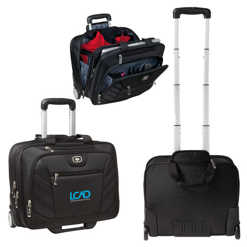  OGIO Black Lucin Wheeled Computer Brief - Full Mark