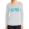Thumbnail image for  Womens White Performance Long Sleeve V Neck Shirt