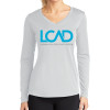 Thumbnail image for  Womens White Performance Long Sleeve V Neck Shirt