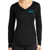 Thumbnail image for  Womens Black Performance Long Sleeve V Neck Shirt