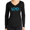 Thumbnail image for  Womens Black Performance Long Sleeve V Neck Shirt