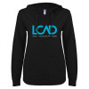 Thumbnail image for  ENZA Womens Black V Notch Raw Edge Fleece Hoodie