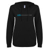 Thumbnail image for  ENZA Womens Black V Notch Raw Edge Fleece Hoodie