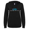 Thumbnail image for  ENZA Womens Black V Notch Raw Edge Fleece Hoodie