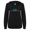 Thumbnail image for  ENZA Womens Black V Notch Raw Edge Fleece Hoodie
