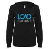Thumbnail image for  ENZA Womens Black V Notch Raw Edge Fleece Hoodie
