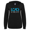 Thumbnail image for  ENZA Womens Black V Notch Raw Edge Fleece Hoodie