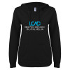 Thumbnail image for  ENZA Womens Black V Notch Raw Edge Fleece Hoodie
