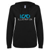 Thumbnail image for  ENZA Womens Black V Notch Raw Edge Fleece Hoodie