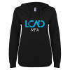 Thumbnail image for  ENZA Womens Black V Notch Raw Edge Fleece Hoodie