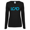 Thumbnail image for  Womens Black Long Sleeve V Neck Tee 
