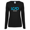 Thumbnail image for  Womens Black Long Sleeve V Neck Tee 