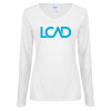 Thumbnail image for  Womens White Long Sleeve V Neck Tee
