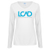 Thumbnail image for  Womens White Long Sleeve V Neck Tee