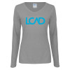 Thumbnail image for  Womens Grey Long Sleeve V Neck Tee 
