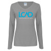 Thumbnail image for  Womens Grey Long Sleeve V Neck Tee 