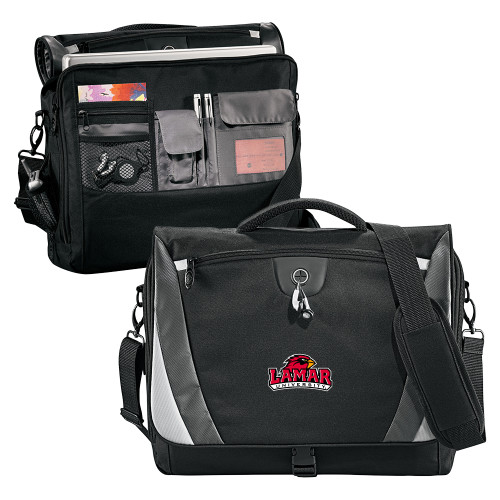 Lamar Black/Grey Slope Computer Messenger Bag