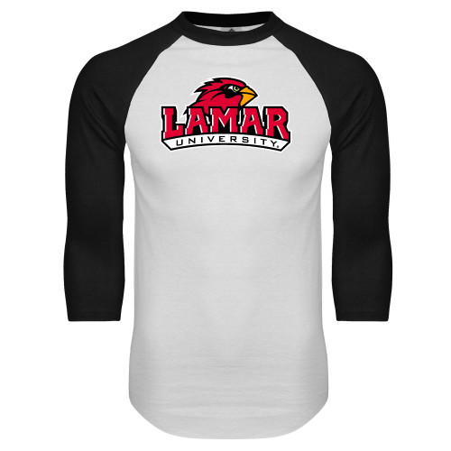 Lamar White/Black Raglan Baseball T Shi