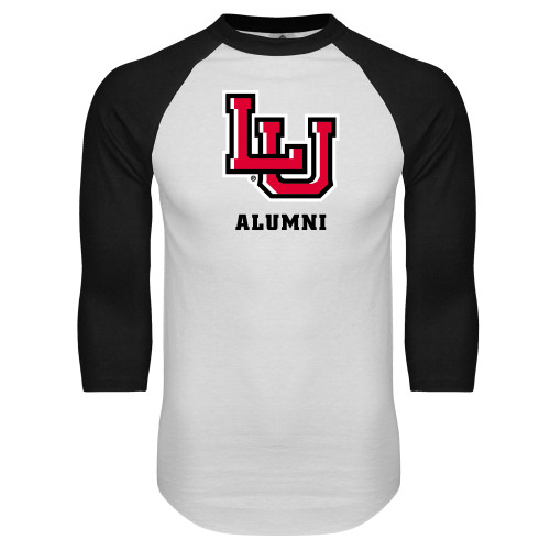 Lamar White/Black Raglan Baseball T Shi