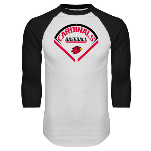 Lamar White/Black Raglan Baseball T Shi