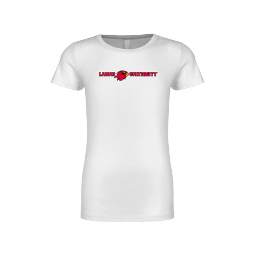 Lamar Next Level Girls White Fashion Fit T Shi