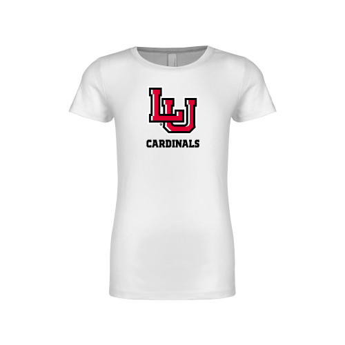 Lamar Next Level Girls White Fashion Fit T Shi