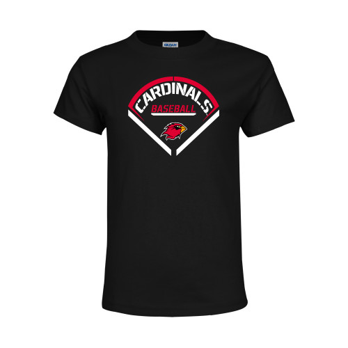  Youth Black T Shirt - Baseball Geometric Plate
