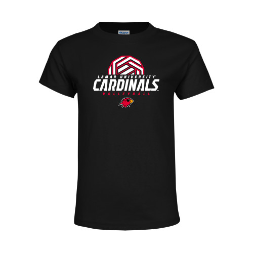 Youth Black T Shirt - Geometric Volleyball Design