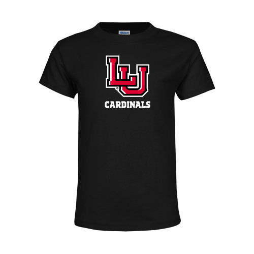  Youth Black T Shirt - LU Cardinals Stacked