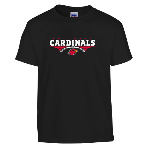  Youth Black T Shirt - Football Geometric Design