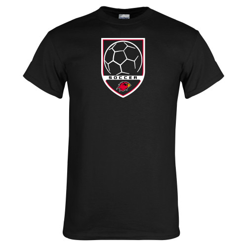  Black T Shirt - Soccer Shield Design