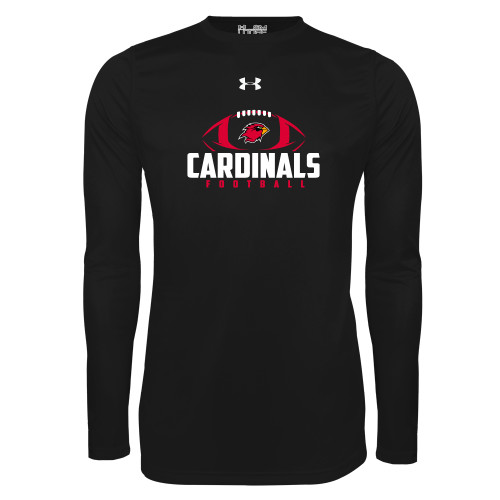  Under Armour Black Long Sleeve Tech Tee - Football Stacked Ball Design