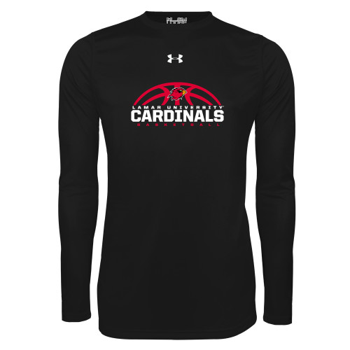  Under Armour Black Long Sleeve Tech Tee - Half Ball Basketball Design