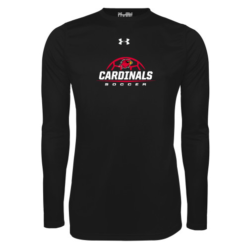  Under Armour Black Long Sleeve Tech Tee - Soccer Half Ball Design