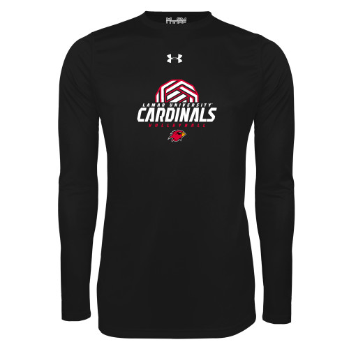  Under Armour Black Long Sleeve Tech Tee - Geometric Volleyball Design