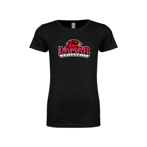 Lamar Next Level Girls Black Fashion Fit T Shi