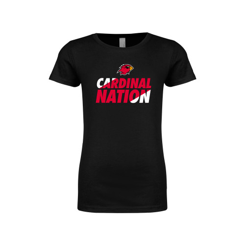  Next Level Girls Black Fashion Fit T Shirt - Cardinal Nation