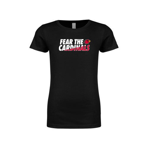  Next Level Girls Black Fashion Fit T Shirt - Fear The Cardinals