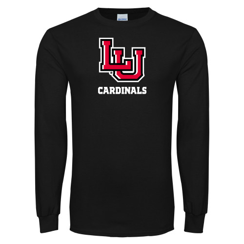  Black Long Sleeve T Shirt - LU Cardinals Stacked