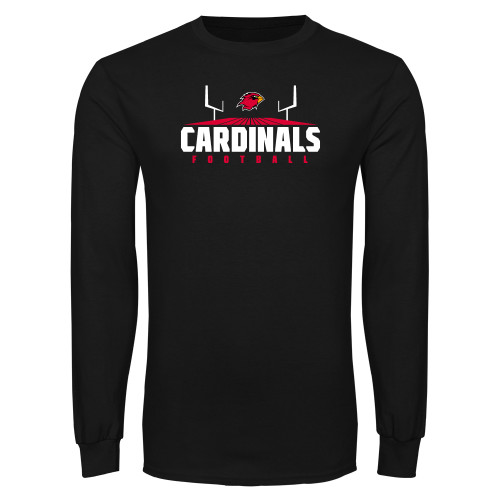  Black Long Sleeve T Shirt - Football Goal Design