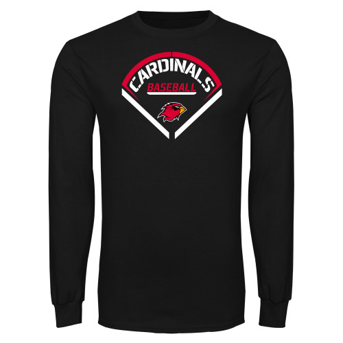  Black Long Sleeve T Shirt - Baseball Geometric Plate