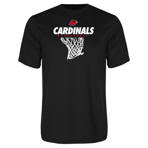  Black Performance Tee - Basketball Net Design